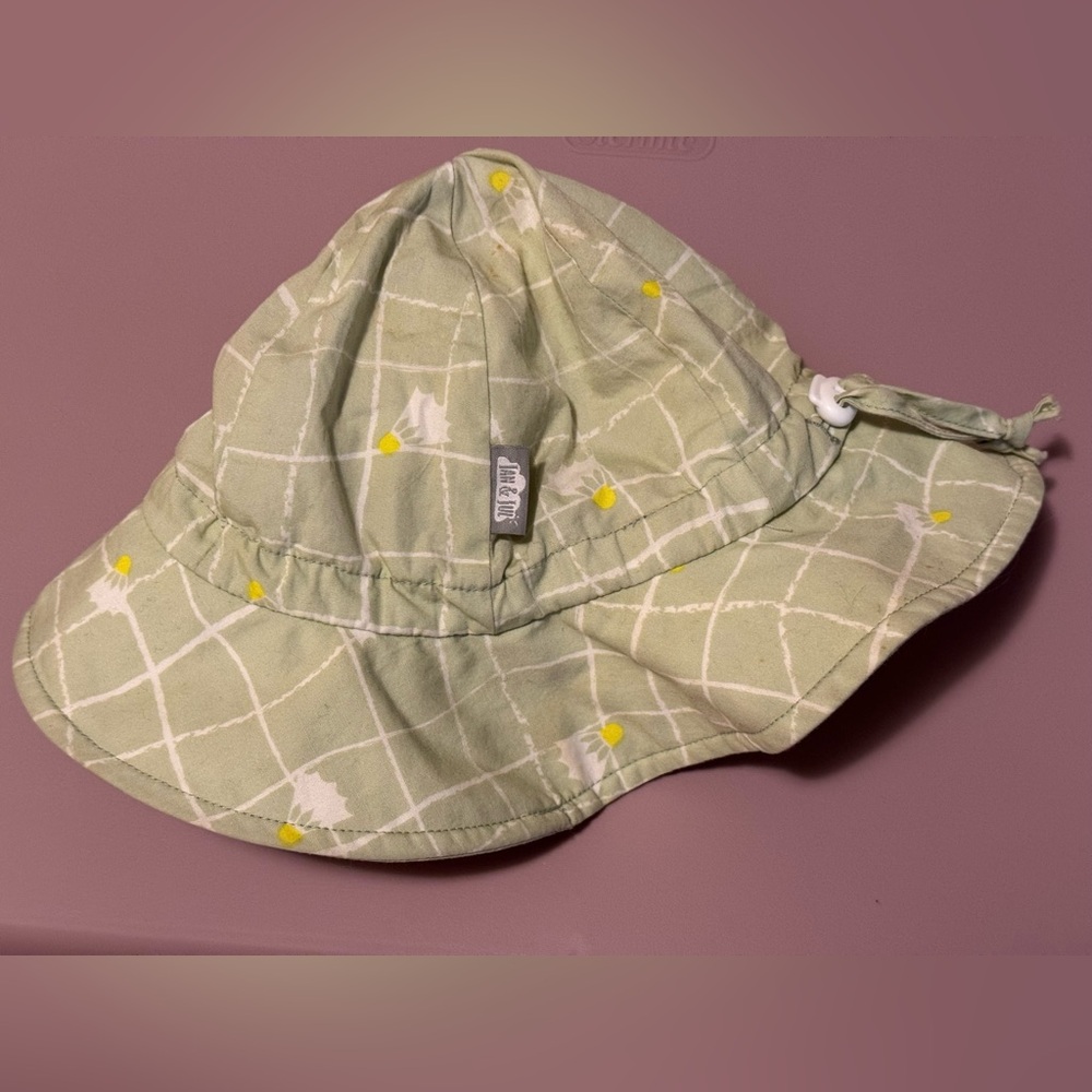 Charming Kids Sun Hat in Green and Yellow (6-24mo)